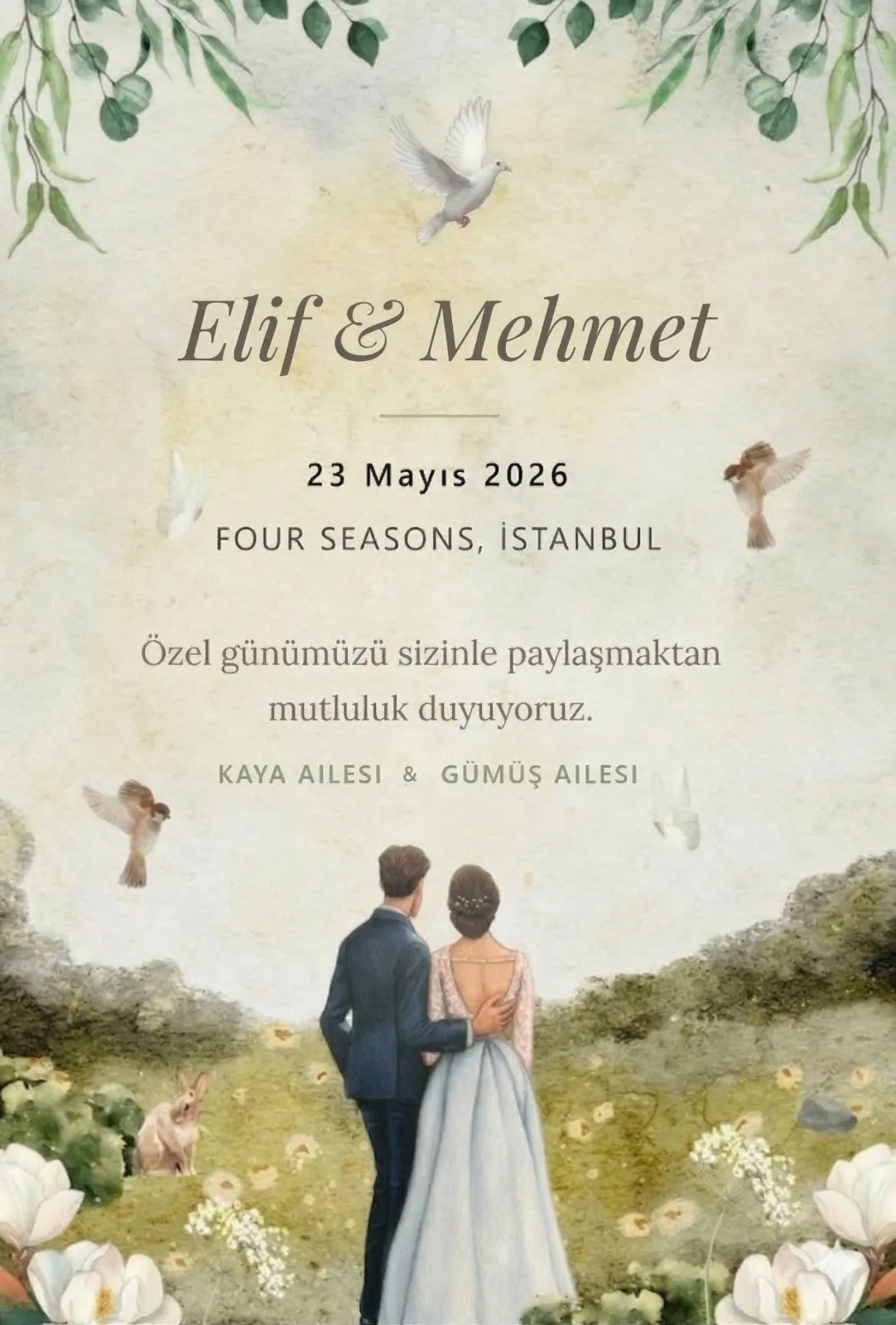 Classic Ivory davetiye şablonu