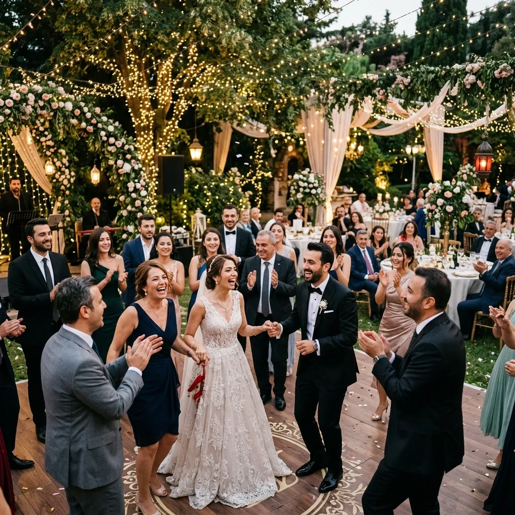 Düğünde çekilmiş kutlama anı